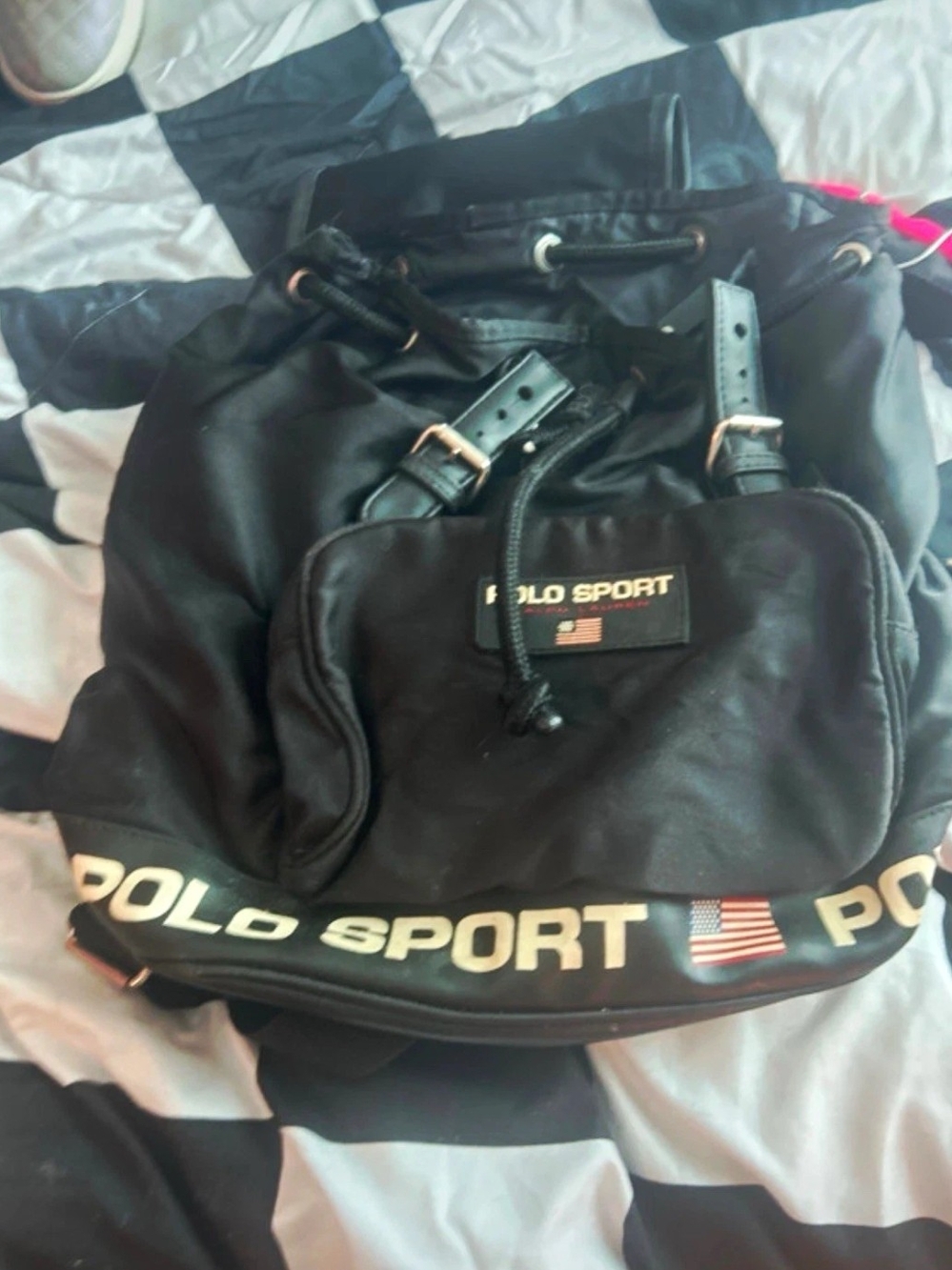 Polo by Ralph Lauren Black Polo Sport Drawstring Backpack